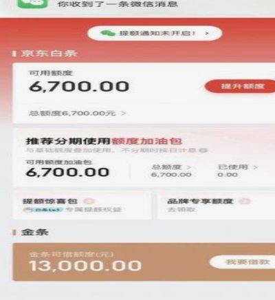 白条加油包有额度但是不能用