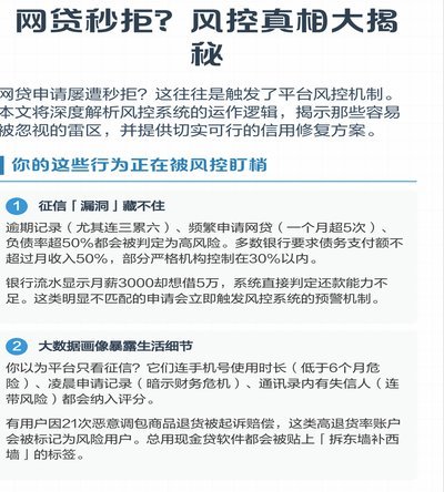 风控太严了，贷款被拒？